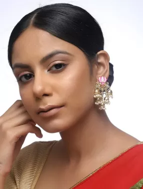 Alloy Jhumka Earrings in Gold