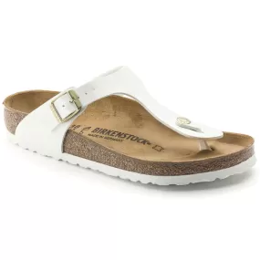 Birkenstock Classic, Gizeh, Birko-Flor Patent, Regular Fit, White