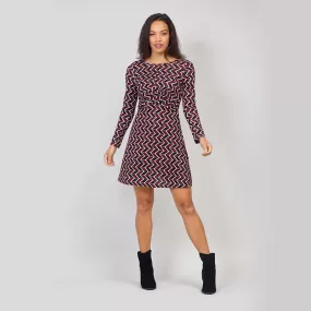 Burgundy Long Sleeve Knit Dress