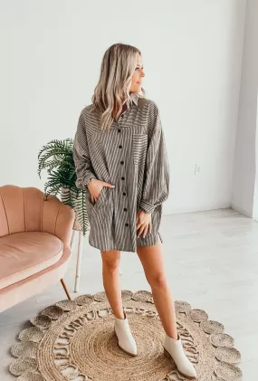 Celeste Chai Striped Button Up Tunic