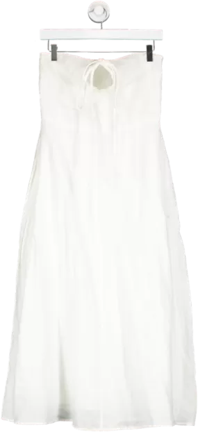 EVERLANE White The Linen Halterneck Dress UK S