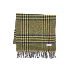 FRESH Yellow Green Tartan Wool Scarf