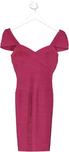 Herve Leger Red Sweetheart Bandage Dress UK XS