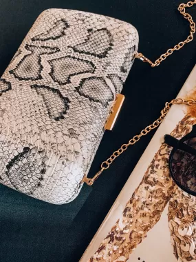 Magdalena Snakeskin Clutch