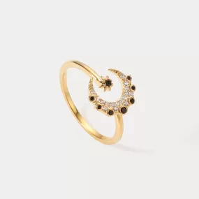 Midnight Moon Star Ring