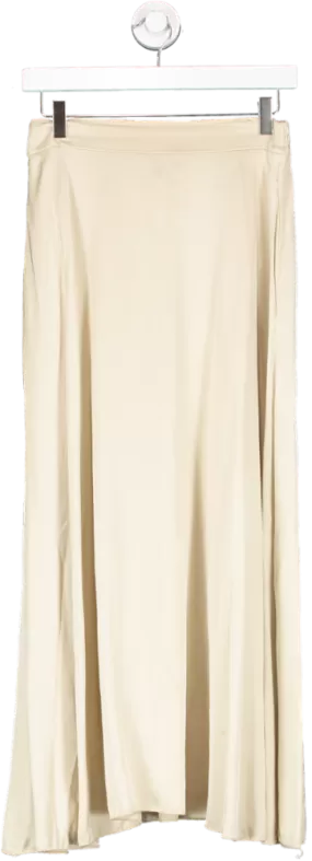 Natacha Paris Beige Silk Blend Maxi Skirt No Size