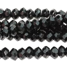 Onyx 6mm Faceted Rondelle 8-Inch