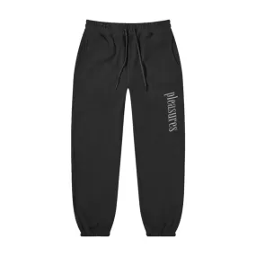 PLEASURES LOGIC REVERSE TERRY PANTS-BLACK