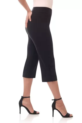 Rekucci EcoCosy Straight Leg Capri with Button Detail