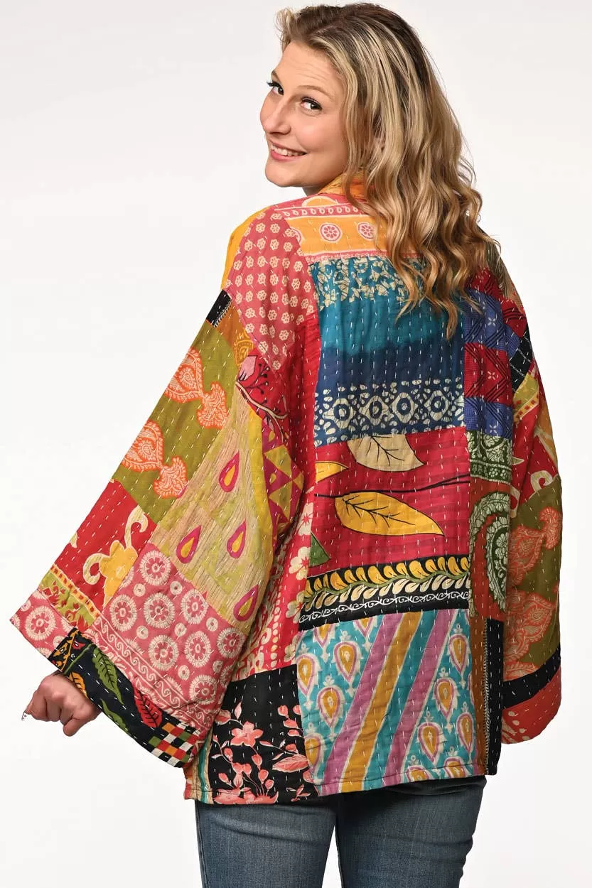 Reversible Cotton Kantha Kimono Jacket