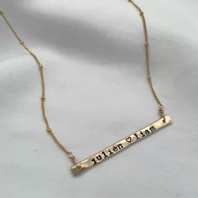 Thin Message Bar Necklace